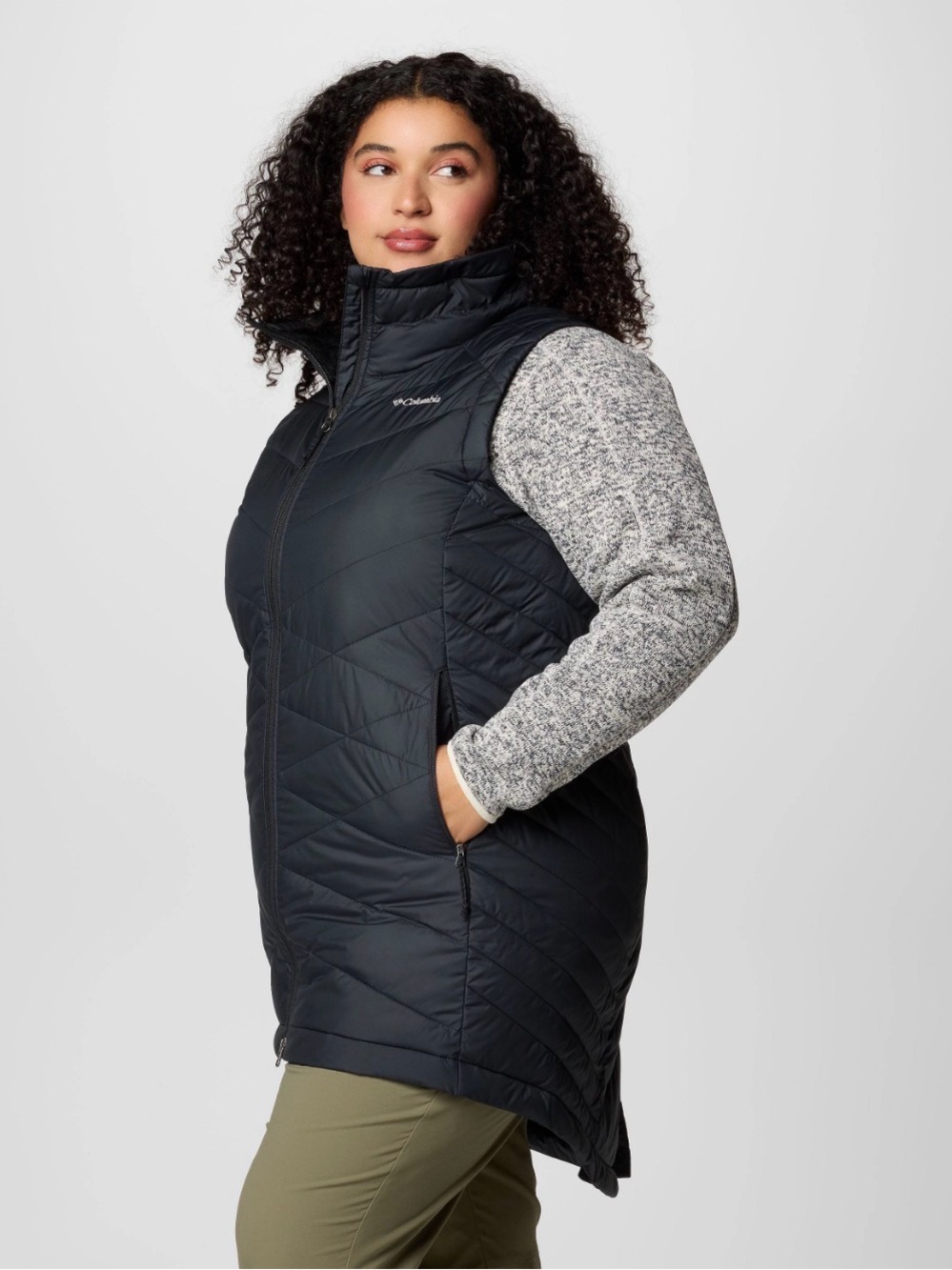 Columbia Heavenly II Black Quilted Long Vest - Women’s Plus - Picture 11 of 11